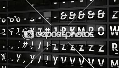 3D oluşturulan animasyon, Kuala lumpur, Malezya varış şehri ile analog uçuş bilgi görüntü kurulu