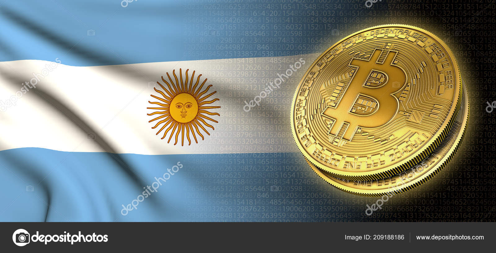 렌더링 Bitcoin Cryptocurrency 동전에 아르헨티나의 국기와 — 스톡 에디토리얼 사진 © flydragon  #209188186