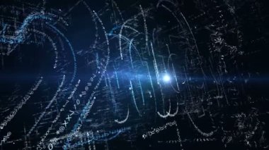 bilgisayar oluşturulan 3d: yeni yıl 2019 parlak metin numarası ve parçacıklar Animasyon tebrik