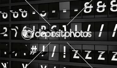 3D oluşturulan animasyon 4k, uçuş bilgileri ile analog Havaalanı Billboard, Bangkok varış şehri, Tayland