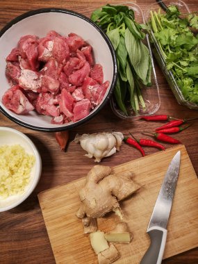 ev pişirme, vietnamca ve Asya pişirmek için çeşitli malzemeler