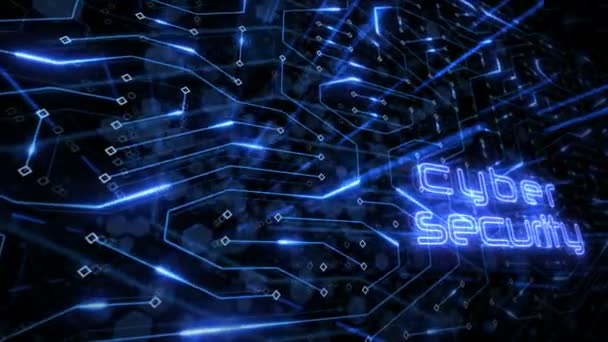 Placa Circuito Conceptual Futurista Datos Seguridad Cibernética Protección Digital Redes — Vídeos de Stock