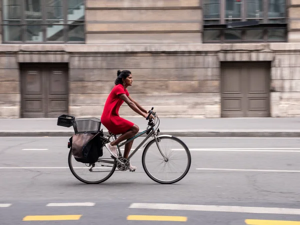 Paris France September 2020 More People Use Bike Electric Scooter — Stock Photo, Image