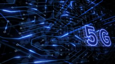 5G ağı, yüksek hızlı mobil internet, gelecekteki konsept devre kartı