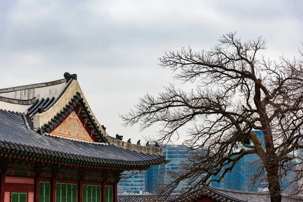 Close up of a traditional korean building