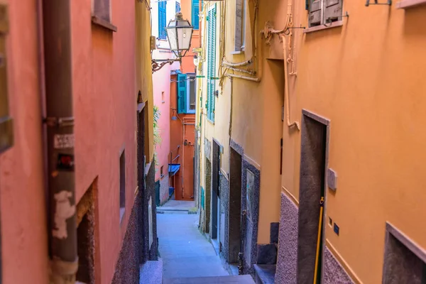 Riomaggiore Italien April 2017 Blick Auf Eine Straße Der Schönen — Stockfoto