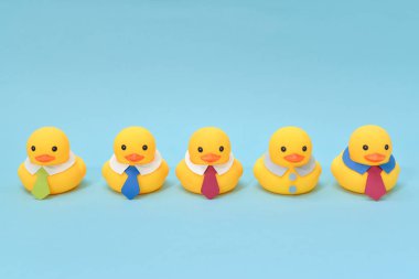 Office hayat kavramı, kravatlar, çalışmaya hazır lastik ördek waring