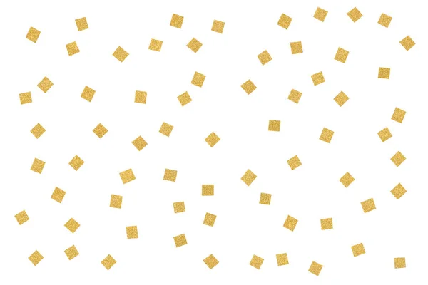 Złoty brokat papieru kwadrat na białym tle - na białym tle — Zdjęcie stockowe