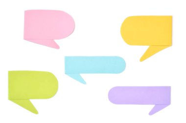 Konuşma balonu Kağıt beyaz zemin üzerine - izole kesmek