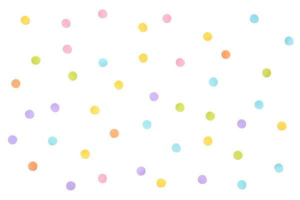 Pastel Dot Papier Knippen Witte Achtergrond Geïsoleerd — Stockfoto