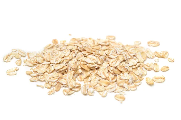 Dry Rolled Oatmeal White Background Isolated — Stock Photo, Image