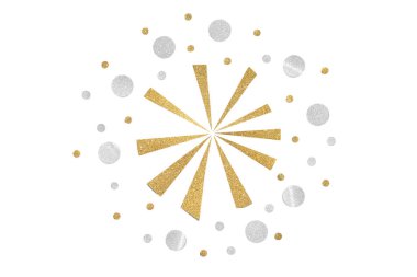 Altın ve gümüş glitter havai fişek Kağıt arka plan - izole kesmek