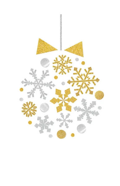 Snowflake Christmas Ornament Paper Cut White Background Isolated — Stock Photo, Image