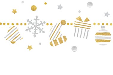 İzole beyaz zemin üzerine - Noel kiraz kuşu kağıt kesme