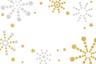 Arka plan - izole Glitter yıldız ve nokta havai fişek kağıt kesme