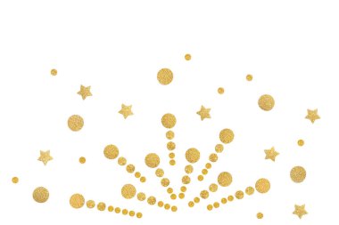 Arka plan - izole Glitter yıldız ve nokta havai fişek kağıt kesme