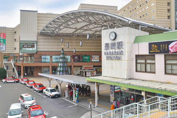 Nagasaki Japan November 2018 Nagasaki Station Seen Bridge One Main — Stock Photo, Image