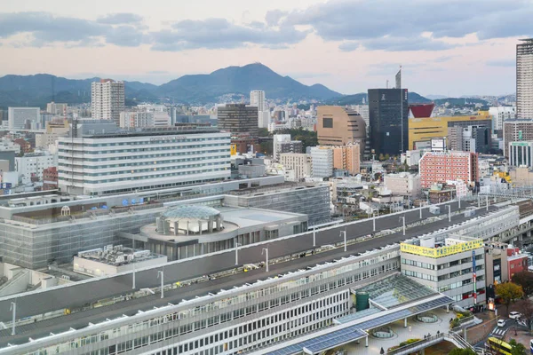 Kitakyushu Japonia Listopada 2018 Gród Kitakyushu Jest Postrzegana Budynku Pobliżu — Zdjęcie stockowe