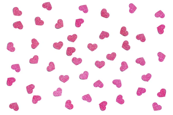 Рожевий Блиск Серцевого Паперу Вирізаний Фон Ізольований — стокове фото