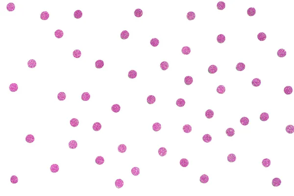 Cor Rosa Glitter Confetti Papel Cortado Fundo Isolado — Fotografia de Stock