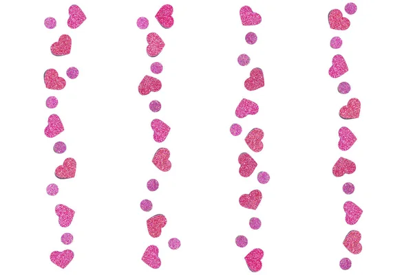 Cor-de-rosa glitter confetti papel cortado fundo — Fotografia de Stock