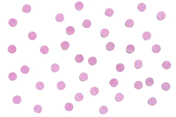 Fondo Corte Papel Confeti Punto Brillante Rosa Aislado — Foto de Stock