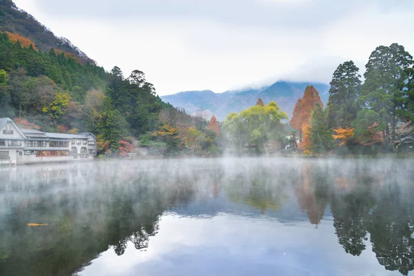 Lac Kinrin Avec Brume Matinale Yufuin Japon — Photo