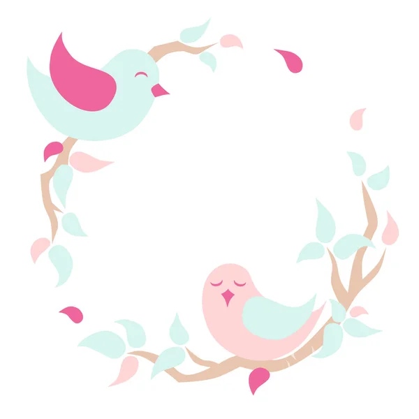 Ağaç Dalı Pastel Renk Üzerinde Cennet Papağanı — Stok Vektör