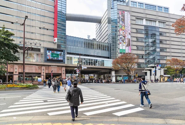 Fukuoka Japan November 2018 People Walking Shopping Street Tenjin Area — Stock Photo, Image