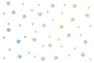 Beyaz arka planda gökkuşağı parıltılı yıldız kağıt kesim