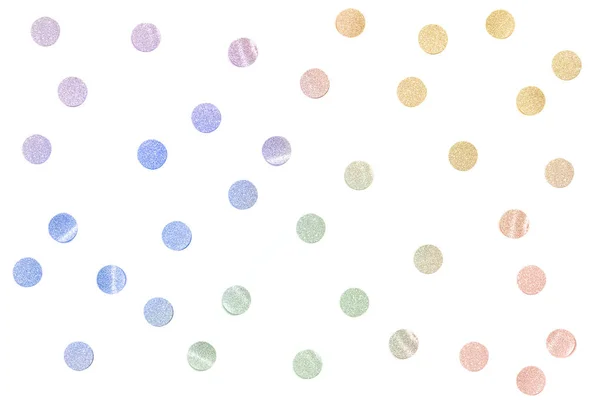 Regenboog glitter dot papier knippen op witte achtergrond — Stockfoto