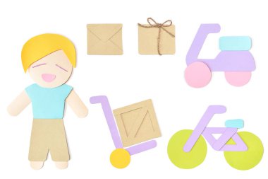 İzole beyaz zemin üzerine - teslim kağıt kesme