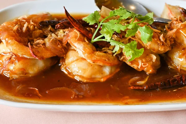 Demirden sos ile karides-Tayland Gıda — Stok fotoğraf