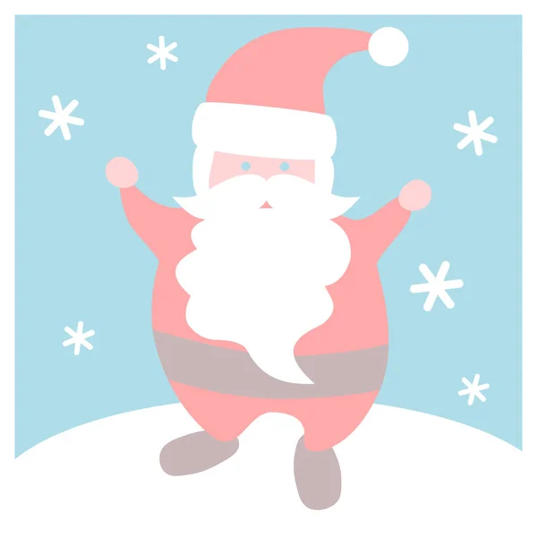Feliz Papai Noel Neve Conjunto Natal — Vetor de Stock