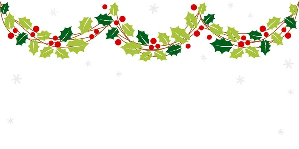 クリスマスガーランドフレーム - クリスマスセット — ストックベクタ