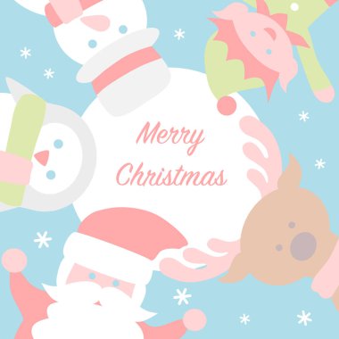 Noel Baba ve arkadaşı ile Noel kartı