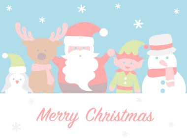 Noel Baba ve arkadaşı ile Noel kartı