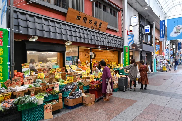 Kawabata Shopping Arkade, Fukuoka, Japonsko — Stock fotografie