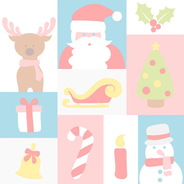 Set de iconos de Navidad - pastel — Vector de stock