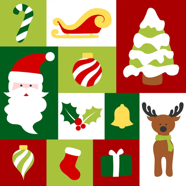 Conjunto de iconos de Navidad - colorido — Vector de stock