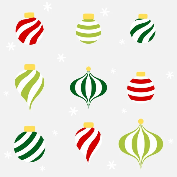 Conjunto de ornamento de Natal - colorido — Vetor de Stock