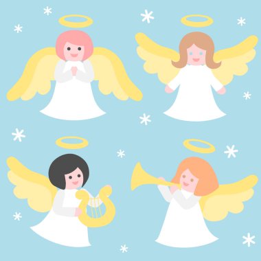 Kışın melek çizgi filmi - Pastel