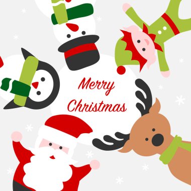 Noel Baba ve arkadaşları - Noel kartı