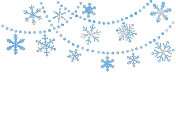 Snowflake Bunting Χαρτί Κομμένο Λευκό Φόντο Απομονωμένο — Φωτογραφία Αρχείου