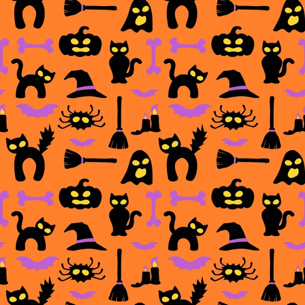 Halloween Ihåliga Ögon Omslagspapper Sömlös Mönster — Stock vektor