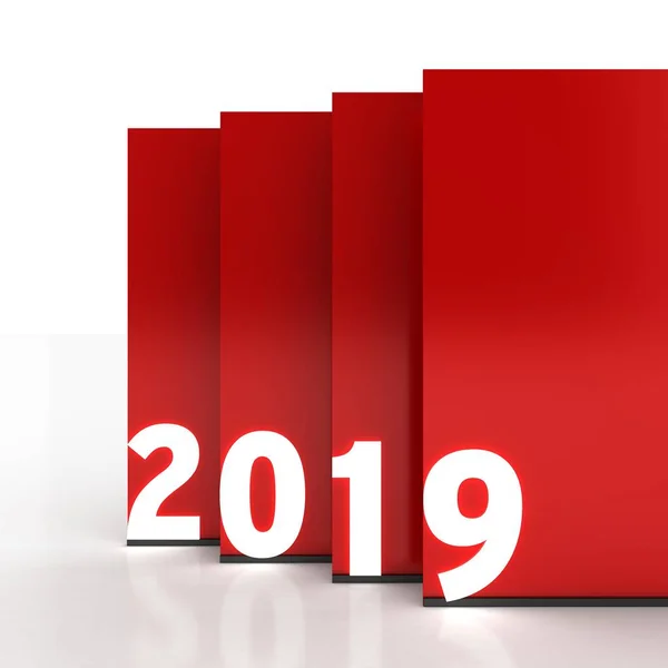 3D perspektif içinde 2019 metin gösterimi 