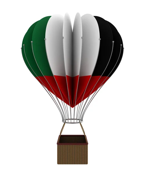3D illustration of United Arab Emirates Flag Inspired Art for The National Day Celebrations as a flag colored Hot Air Balloon