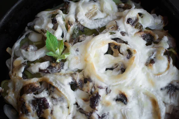 Plat Copieux Légumes Viande Dans Casserole — Photo