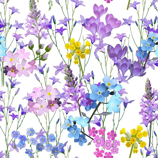 驚くほどのシームレス花柄の明るいカラフルな花と暗い青色の背景の葉 エレガントなファッションのテンプレートを印刷します モダンな花の背景 民謡風 — ストックベクタ