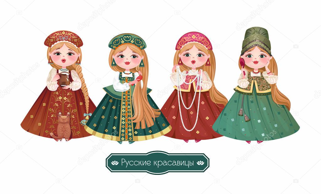 Vector illustrations in Russian style for children, Souvenirs
